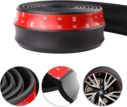 Wefond Universal Car Front Bumper Spoiler Rubber Sticker Lip Splitter Body Skirt Protector 2.5M/8.2 ft