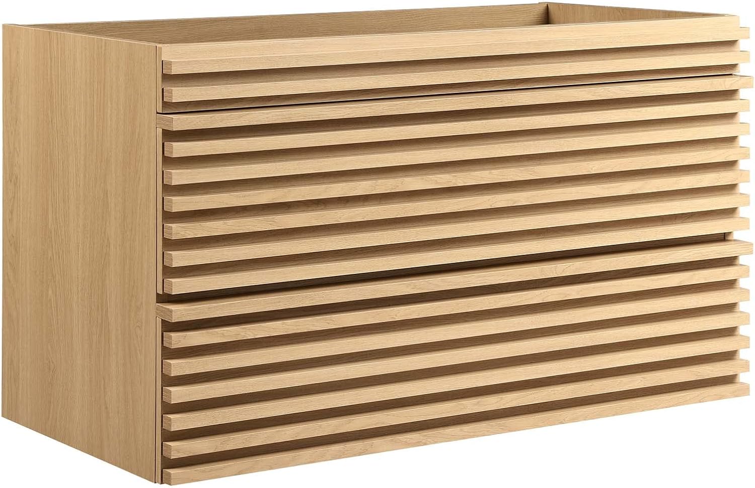 Modway Render 36 Inch Wall-Mount Bathroom Vanity Cabinet in Oak