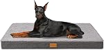 Patas Lague Lit de chien orthopédique Grand chien size 91x61cm,Lits de lit de lit pour animaux de compagnie avec couvercle lavable amovible et fond antidérapant, noir