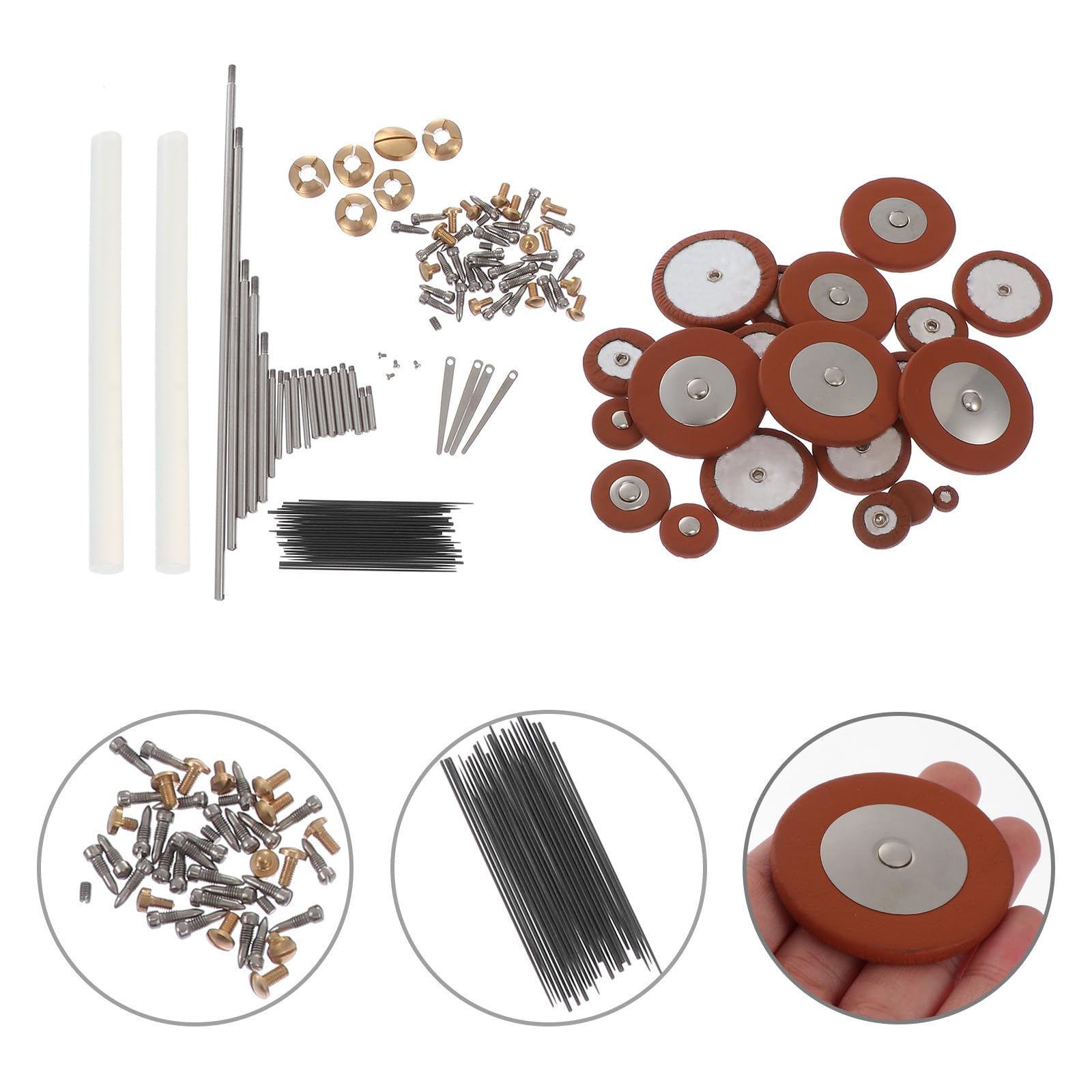 Kit de Reparación Tornillos y Muelles de Metal y Piel de Oveja Color Aleatorio para Saxofón Alto para Mantenimiento y Sustitución de Piezas Dañadas