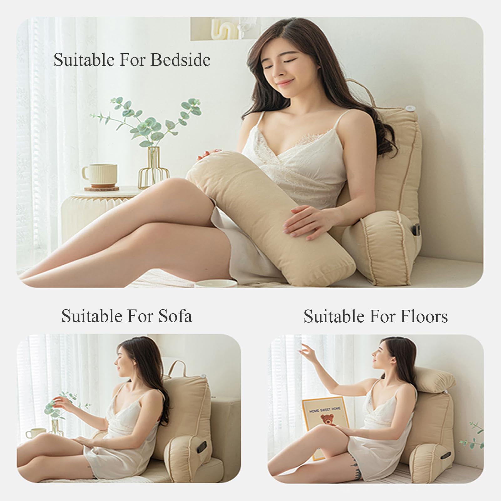 CLOYAO Coussin de Lecture,Oreiller De Lecture avec Accoudoirs,Coussin Support Lombaire,Coussin Dossier,Traversin avec Accoudoirs,Idéal pour Une Utilisation sur Les Lits et Les Canapés CLOYAO Coussin de Lecture,Oreiller De Lecture avec Accoudoirs,Coussin Support Lombaire,Coussin Dossier,Traversin avec Accoudoirs,Idéal pour Une Utilisation sur Les Lits et Les Canapés