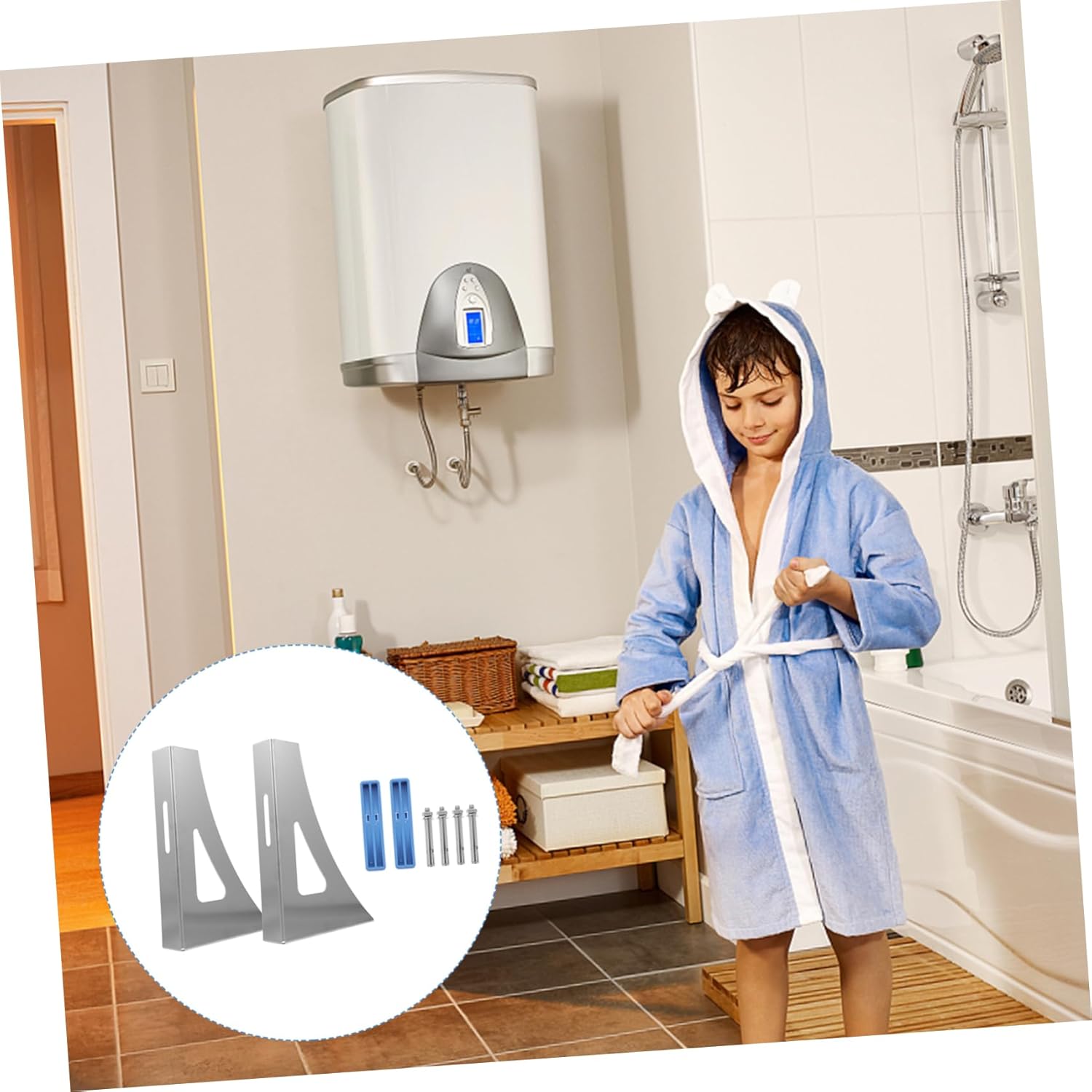 jojofuny Water Heater Wall Rack Electric Hot Water Heater Bracket Wall Mount Holder Space Saver