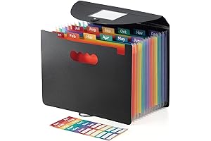 Portable Accordion File Organizer | Keep Your Documents Organized | Multi-Colored Expanding...