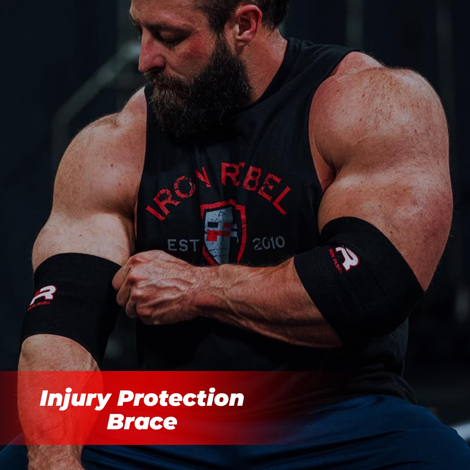 Iron Rebel Elbow Sleeves (1 Pair) - 5mm Neoprene Elbow Compression Sleeve for Men & Women - Elbow Brace for Tendonitis, Tennis Elbow & Weightlifting - Workout Gear for Powerlifting, Gym & Pain Relief