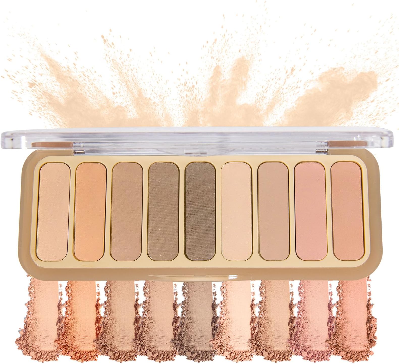 9 Colors Mini Matte Naked Eyeshadow Palette High Pigmented Peach Eye Shadow Powder Ultra-Blendable Waterproof Long Lasting Neutral Nude Makeup Pallet Suitable for Older Women