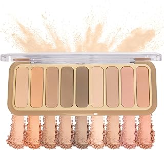 9 Colors Mini Matte Naked Eyeshadow Palette High Pigmented Peach Eye Shadow Powder Ultra-Blendable Waterproof Long Lasting Neutral Nude Makeup Pallet Suitable for Older Women