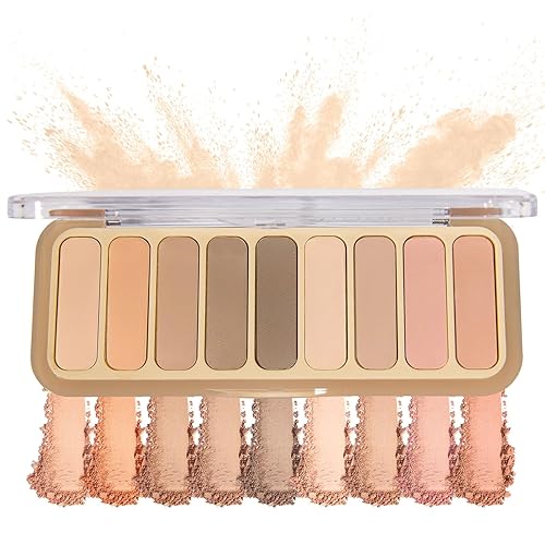 Paleta de sombra de ojos desnuda, 9 colores, alta pigmentación, melocotón, sombra de ojos, en polvo, ultra mezclable, impermeable, de larga