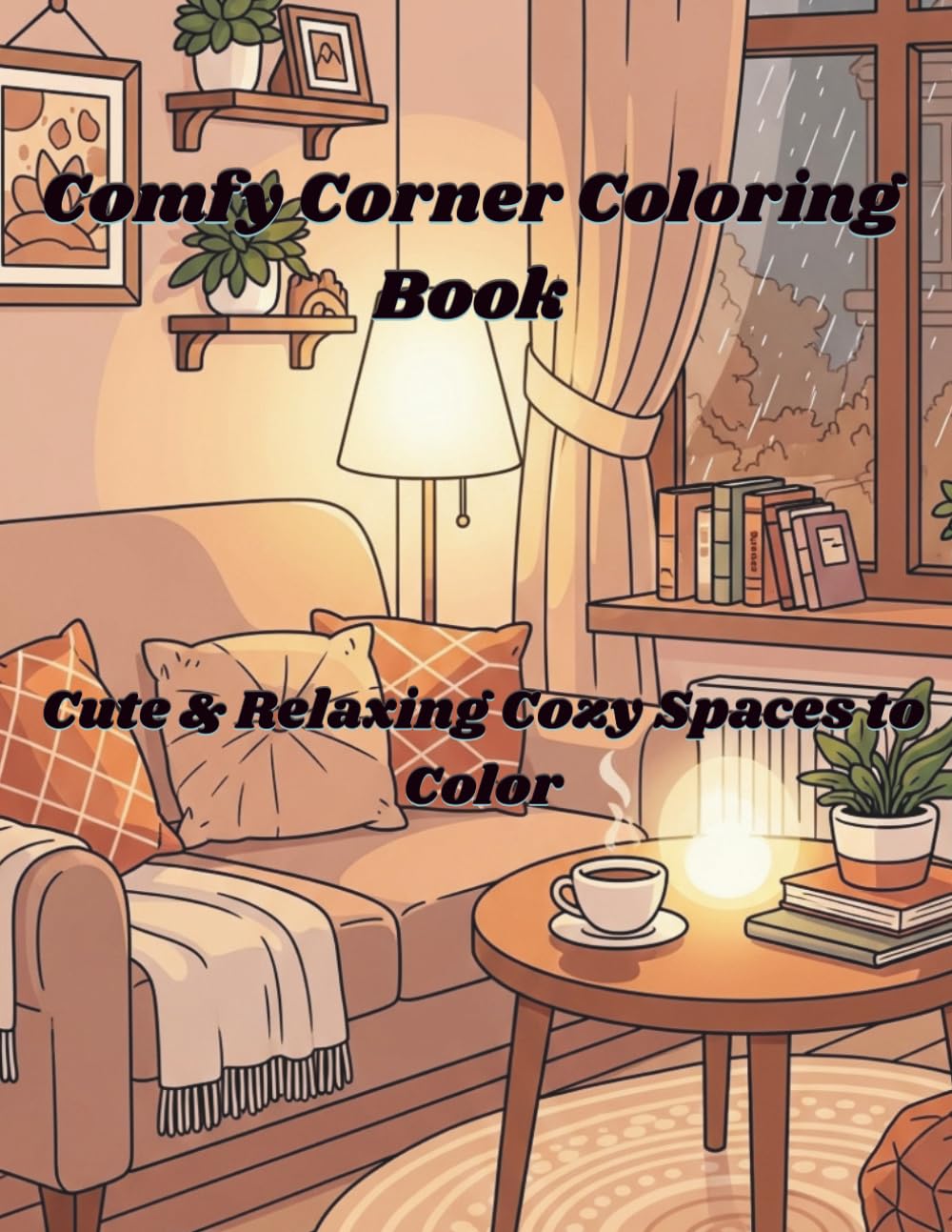 Comfy Corner Coloring Book: Cute & Relaxing Cozy Spaces to Color