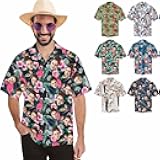 Custom Funny Hawaiian Shirt with Face for Men Personalized Dog Dad Photo Floral Fruit Summer Hawaii Beach Tshirts