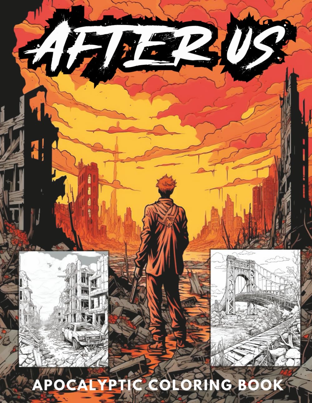 After Us: A Dramatic and Thought-Provoking Post-Apocalyptic Coloring Book for Adults