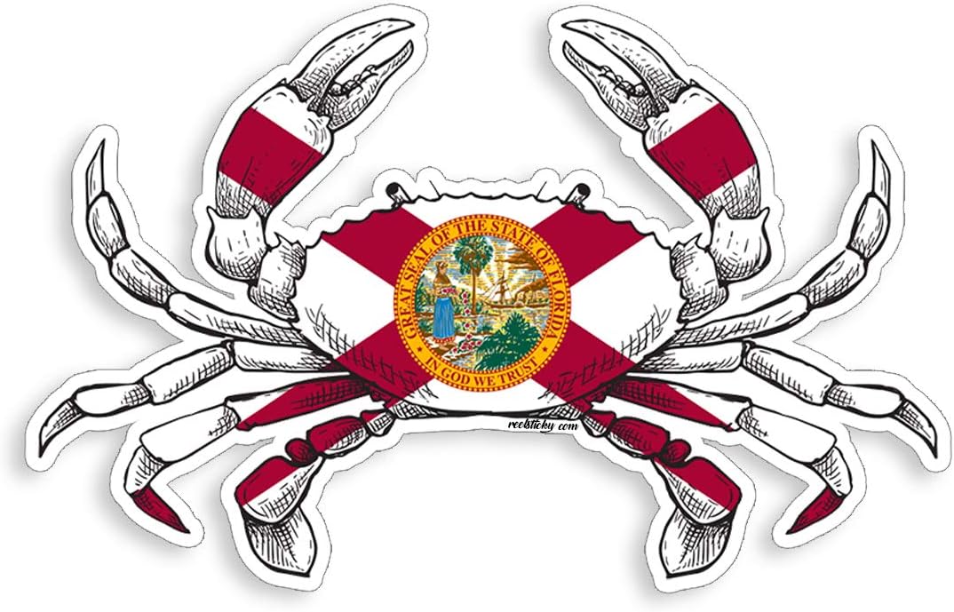 Shaka Sign Hang Loose Hawaii Florida Flag FL US State Decal Sticker...