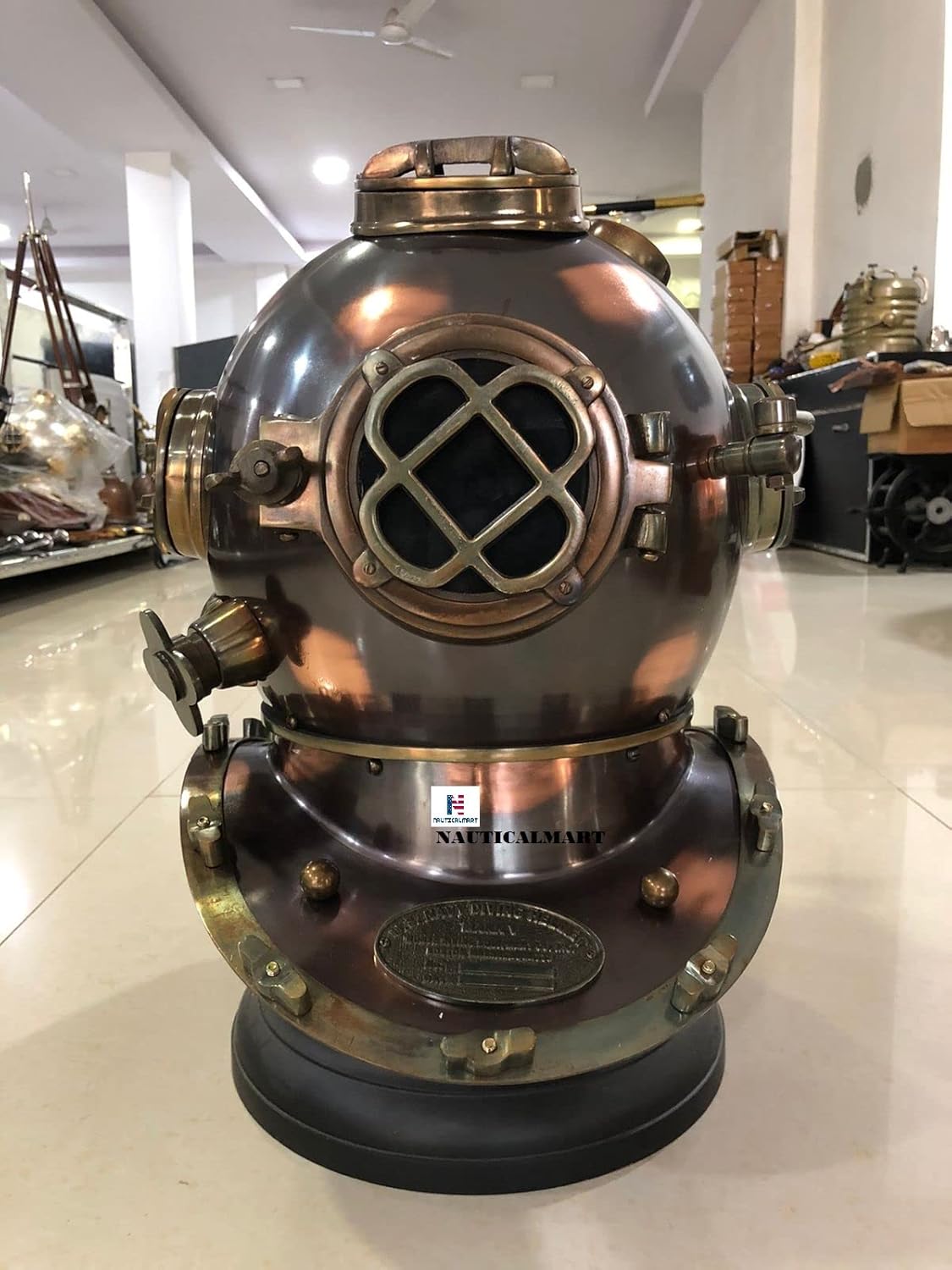 Antique Full Copper & Brass Diving Helmet Divers Helmet Us Navy Mark V by Nauticalmart