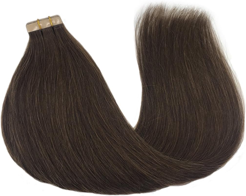 GOO GOO Tape in Hair Extensions human hair, tape Hair Extensions, 14inch 50g 20pcs, Human Hair Extensions, 4 Chocolate Brown - Image 3