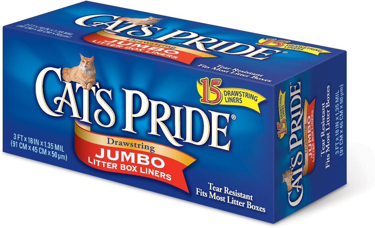 Cat's Pride Drawstring Jumbo Litter Box Liners, 15 Count