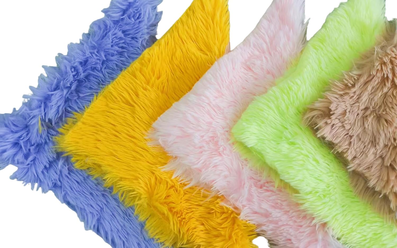 5pcs 12 x 12 Inches DIY Soft Velvet Long-Pile Plush Decorative Cloth DIY Material Set Precut Bundle Patchwork Squares for Home Crafts Sewing