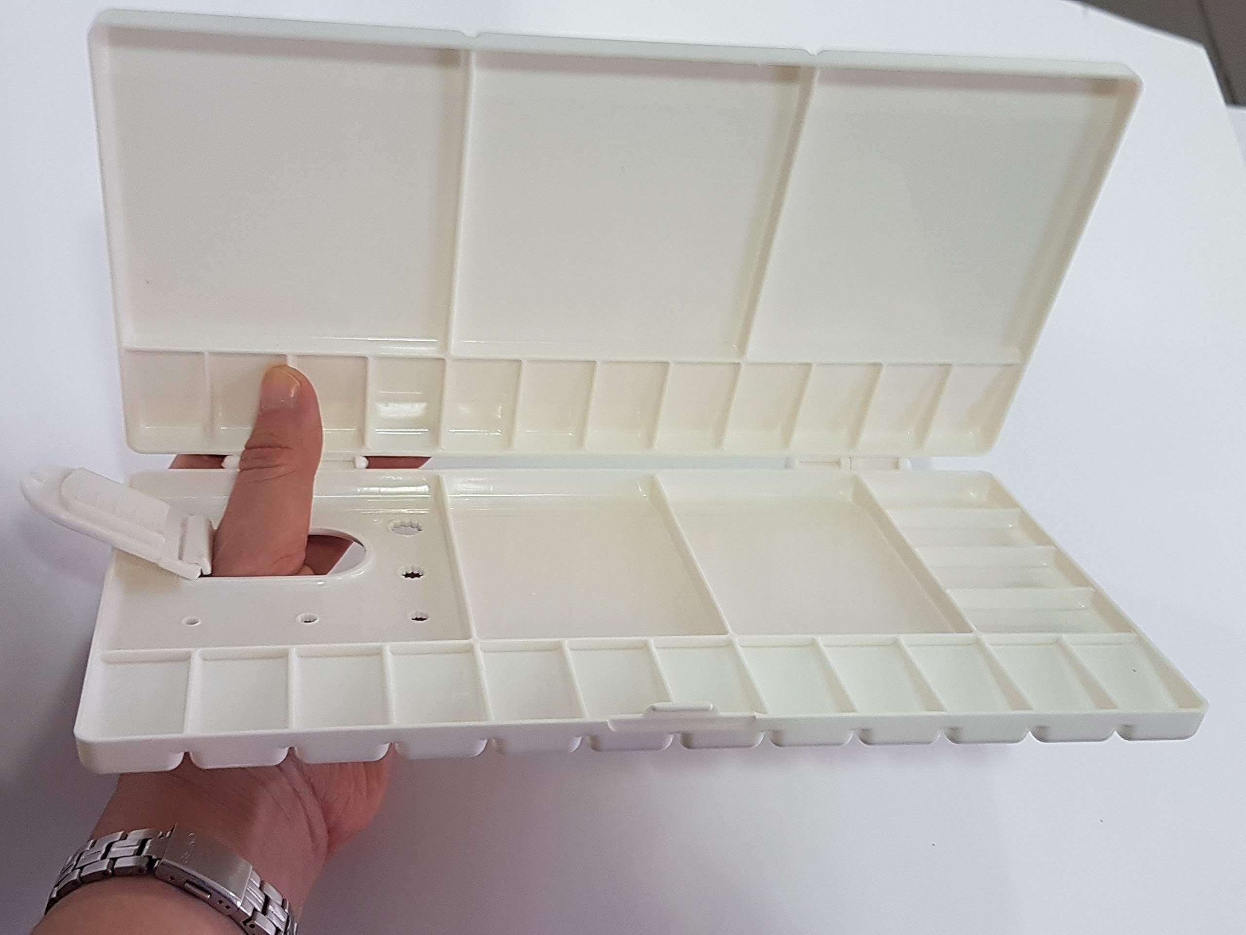 EMI Craft Watercolor Palette Folding palette Large Paint Tray Plastic Painting Pallete with 25 Mixed Fields 26 cm x 2 cm x 13 cm