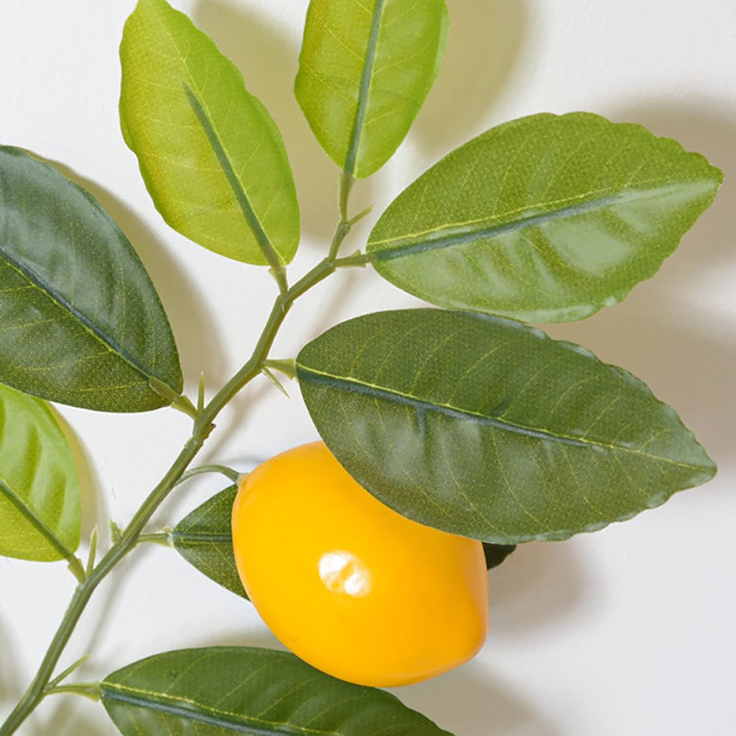 6PCS Artificial Lemon Branch, Yellow Fake Lemon Leaf Picks, Lemon Picks Spray with Green Leaves, Decorative Fruit Branch Photography Props for Home Kitchen Garden Wedding Party Table(65 cm/25.59 inch)