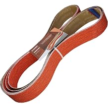 3 Pack 2 x 72 Inch 36 Grit Ceramic Sanding Belts for Metal Grinding - Heavy-Duty Sharpening Belts for Knife Making, Metalworking & Precision Finishing