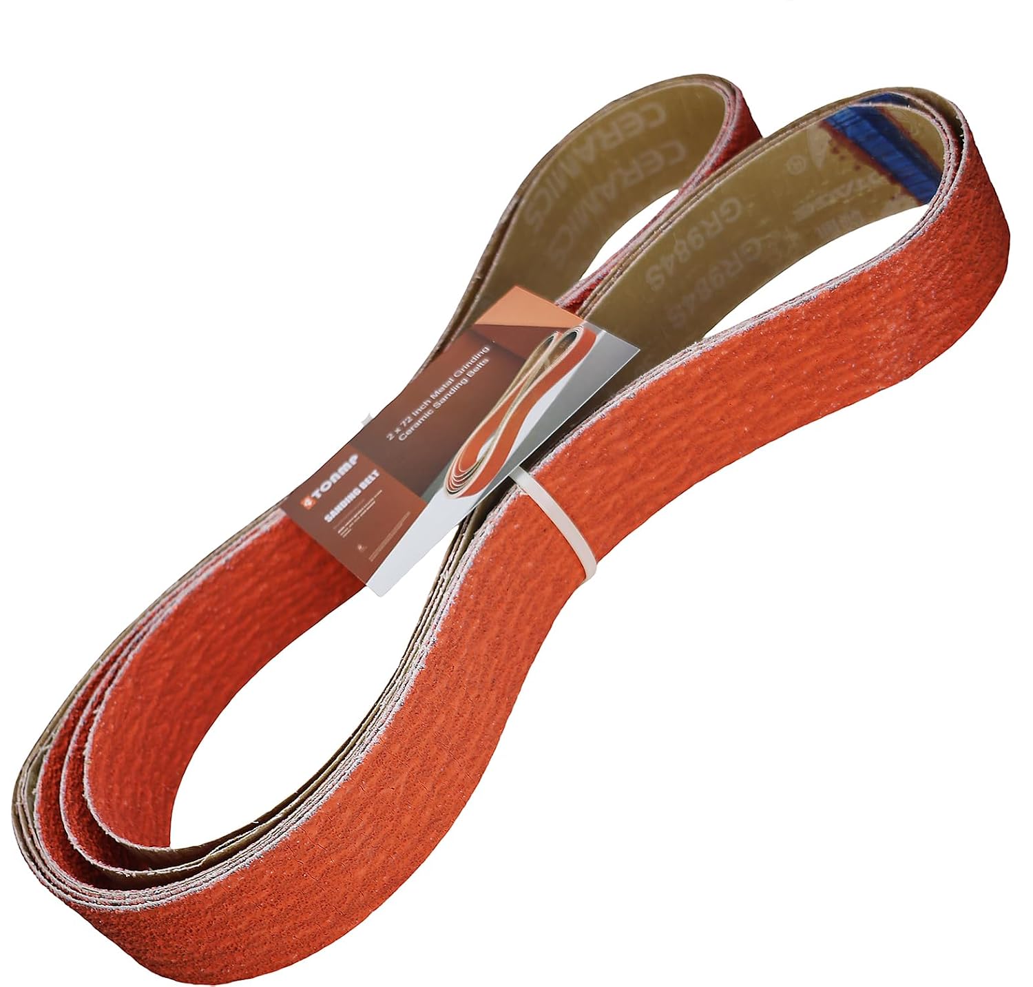 3 Pack 2 x 72 Inch 36 Grit Ceramic Sanding Belts for Metal Grinding - Heavy-Duty Sharpening Belts for Knife Making, Metalworking & Precision Finishing