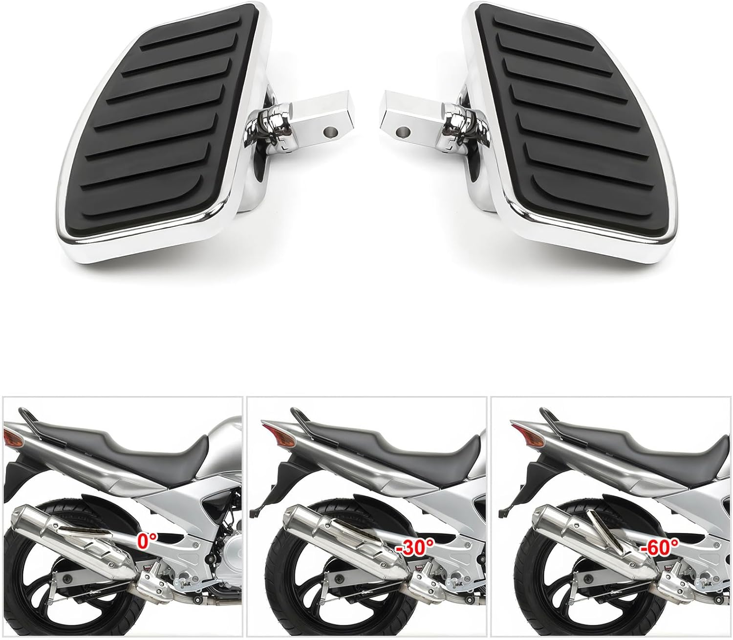 Adjustable Rear Floorboards for Yamaha Vstar 250 650 1100 1300 V-Max Passenger Foot Pegs for Honda Shadow 750 Magna 750 VTX1300 1800 for Suzuki VL800 VL400 C50