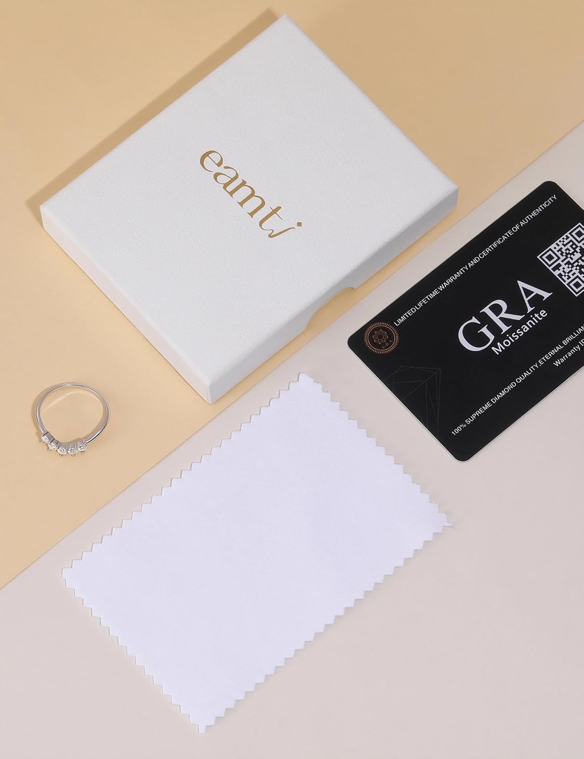 EAMTI Moissanite Wedding Bands for Women 5 Stone Eternity Bands Rings D Color VVS1 Clarity 925 Sterling Silver Anniversary Moissanite Stackable Engagement Curved Rings for Women Size 5-10 - Image 6