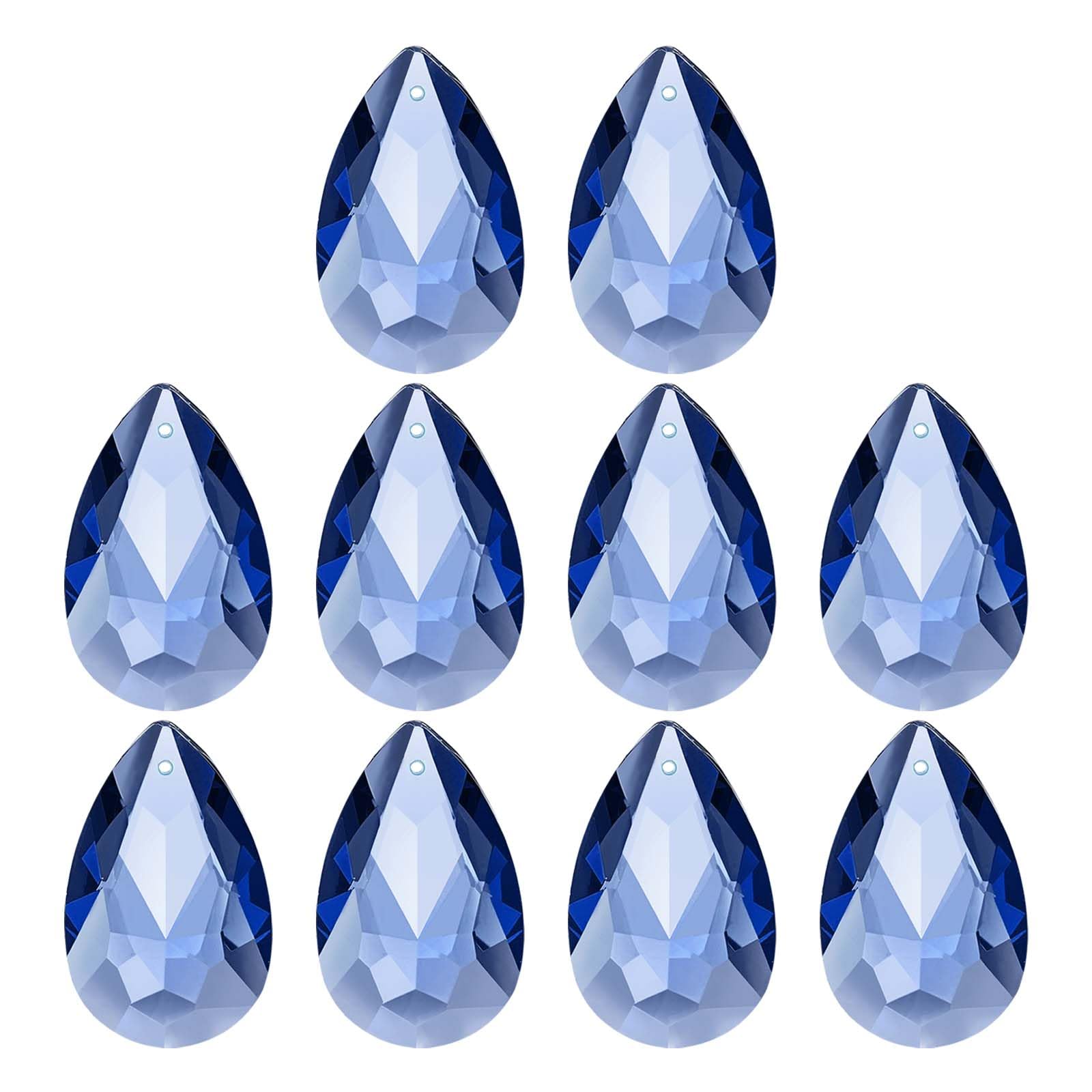 Pendentifs ovales en cristal K9 bleu 38 mm d'une clarté absolue