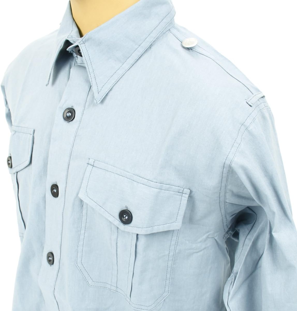 German WWII Luftwaffe Light Blue Service Shirt-M: US 38-40