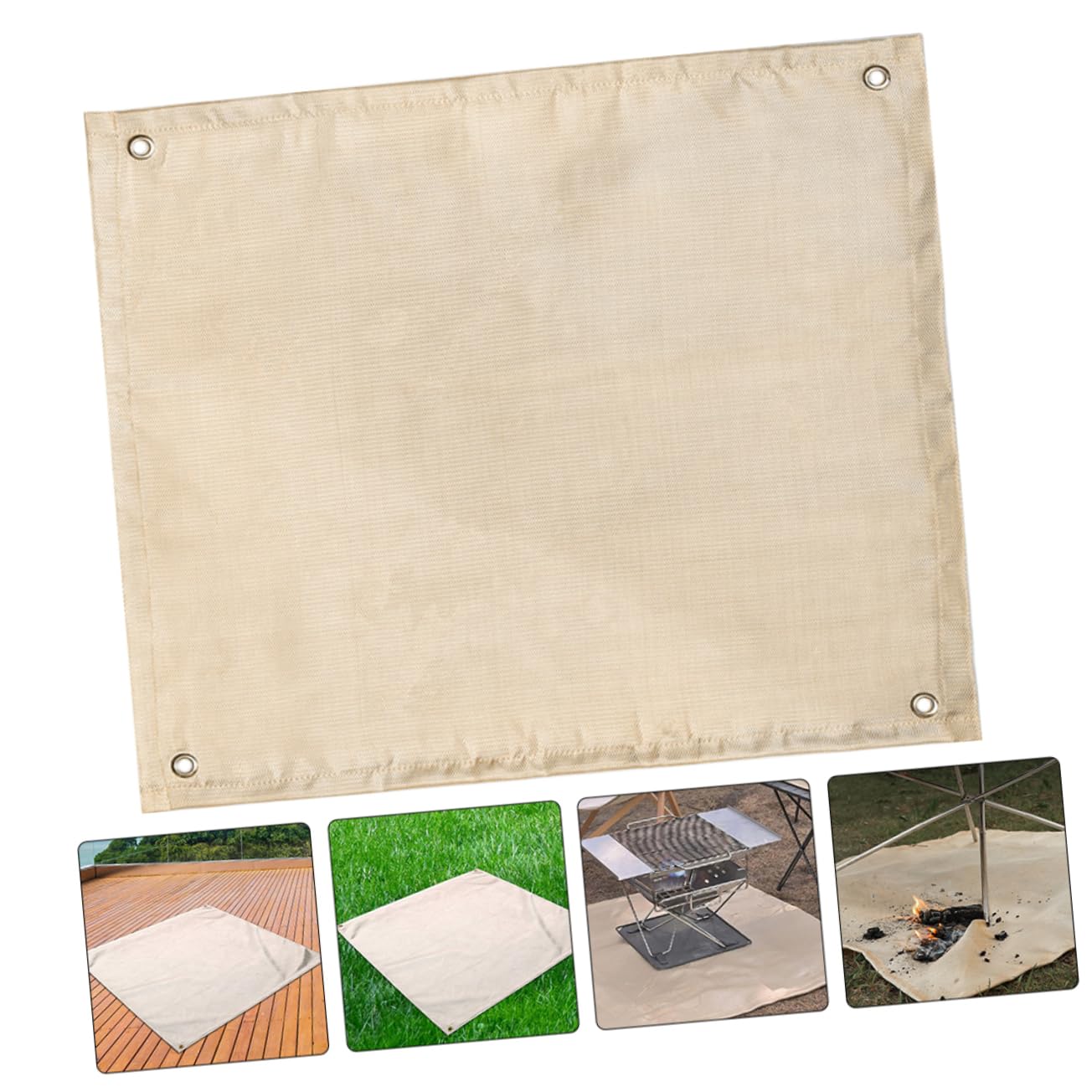BESTonZON Manta Ignífuga de Material Reforzado Resistente para Patio y Cocina, Alfombra Protectora contra Fuego y Humedad Adecuada para Camping y Exteriores