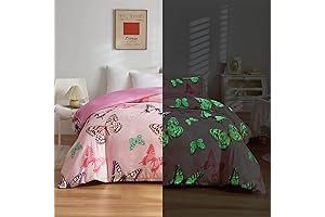 Erosebridal Butterfly Comforter Set Twin - Glow in the Dark Comforter Cover for Girls