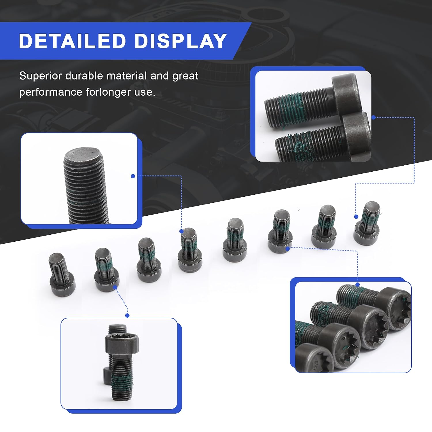 N90665001 WHT009773 Flywheel Bolts Set Compatible with 1.8T 2.0T Audi A1 A3 A4 A5 A6 A7 Q2 Q3 VW Golf Passat Polo Tiguan Touran Caddy Transporter Seat Skoda Cupra