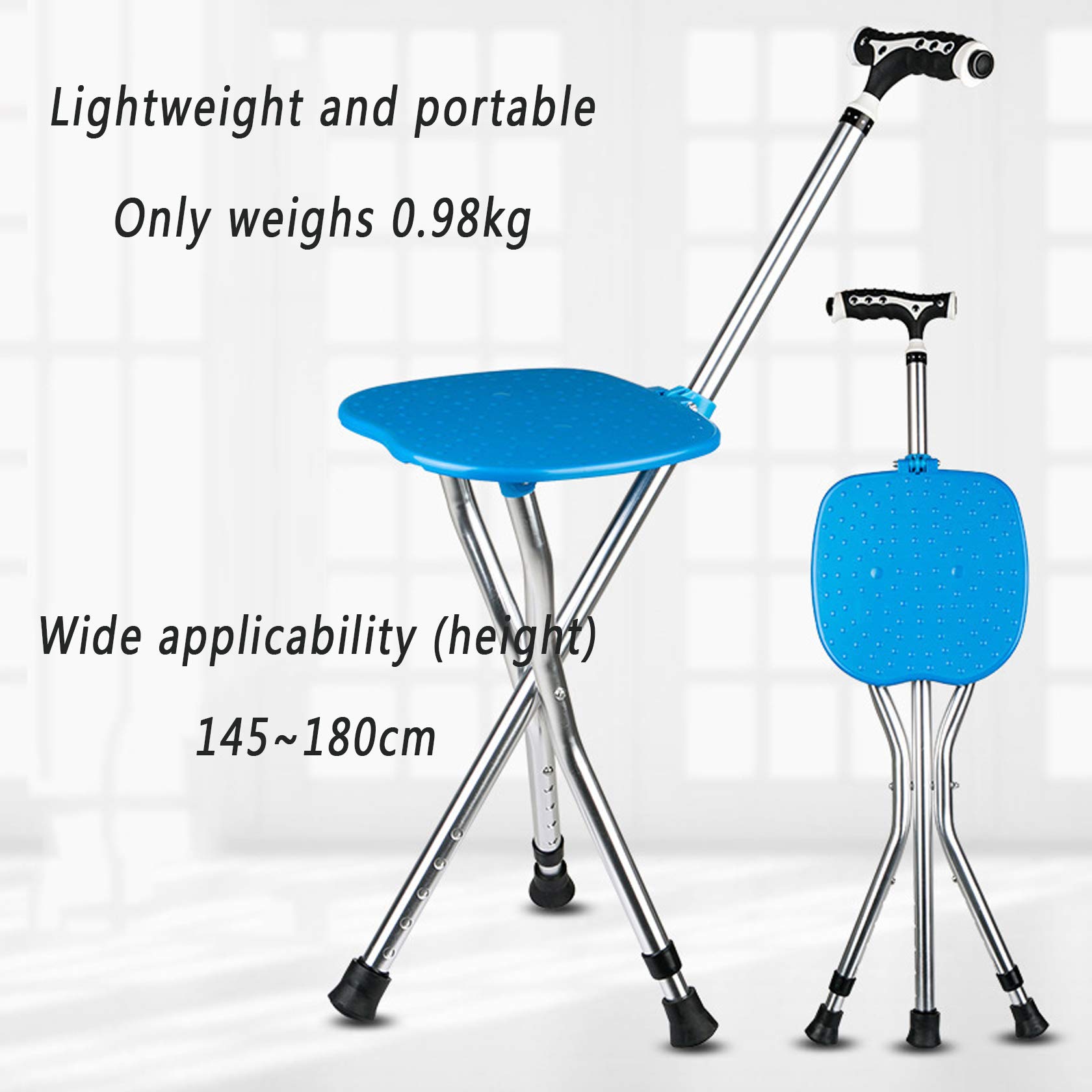Stampelle per avambraccio, stampelle pieghevoli da viaggio, stampelle da passeggio leggere ergonomiche regolabili, per adulti/giovani/anziani