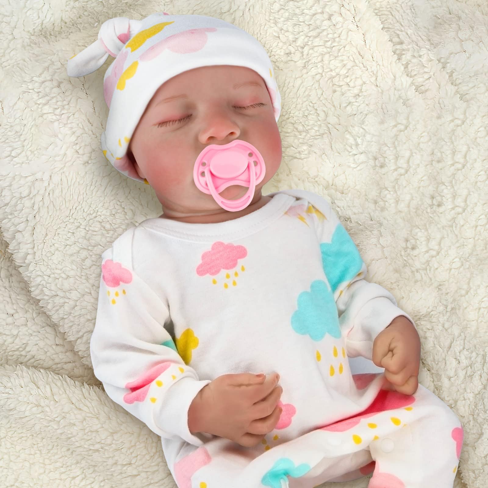 UNIH Reborn Baby Dolls Girl,18 Inch Realistic Newborn Baby Dolls,Real Life Baby Doll Baby Girl Silicone Full Body with Feeding Kit Gift Set Toys for Girls Age 3+