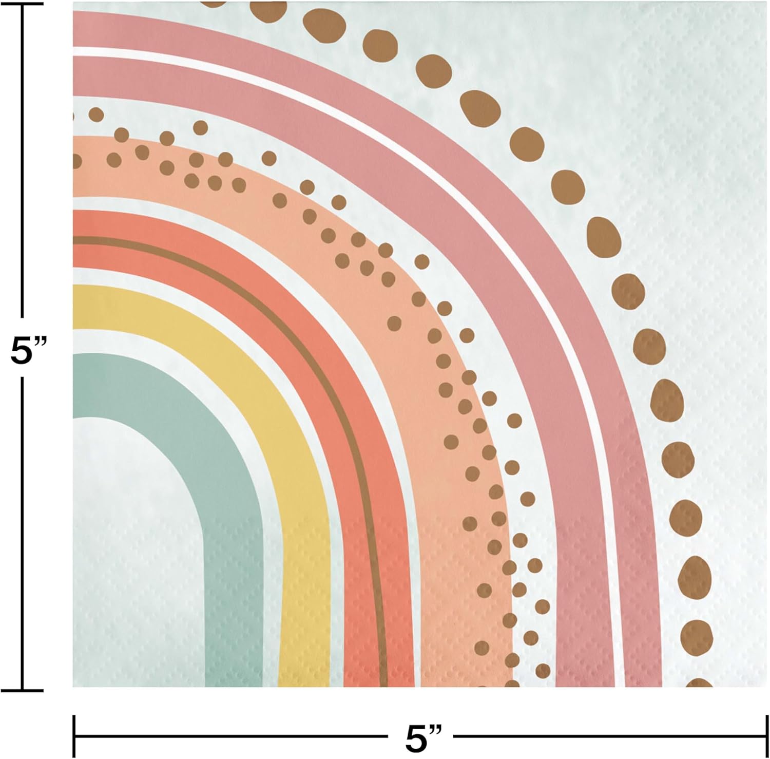 Creative Converting Boho Rainbow Party Supply Set, 66 Pieces for 16 Guests, Plates, Napkins and Decorations, Pastel Pink and Mint