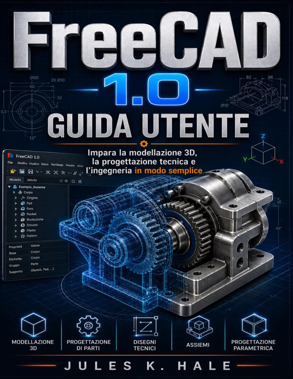 FREECAD 1.0 GUIDA UTENTE: Impara la modellazione 3D, la progettazione tecnica e l'ingegneria in modo semplice