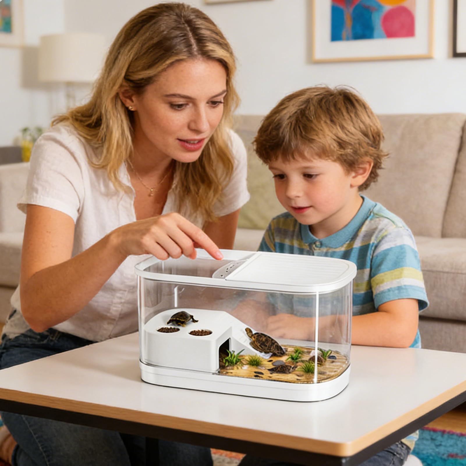 Terrarium dla brodatego Vivarium siedliskowe do hodowli gadów | Pojemnik siedliskowy do hodowli ptaszników Dla pająków, kameleonów, ptaszników, brodatych smoków, żab, węży, gekonów i żółwi