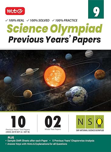 MTG NSO Class-9 Olympiad 10 Previous Years Papers (2023-2019 Set A &amp; B) Science with Mock Test Papers - Sample OMR Sheet with Chapterwise Analysis | SOF Olympiad Books For 2024-25 Exam