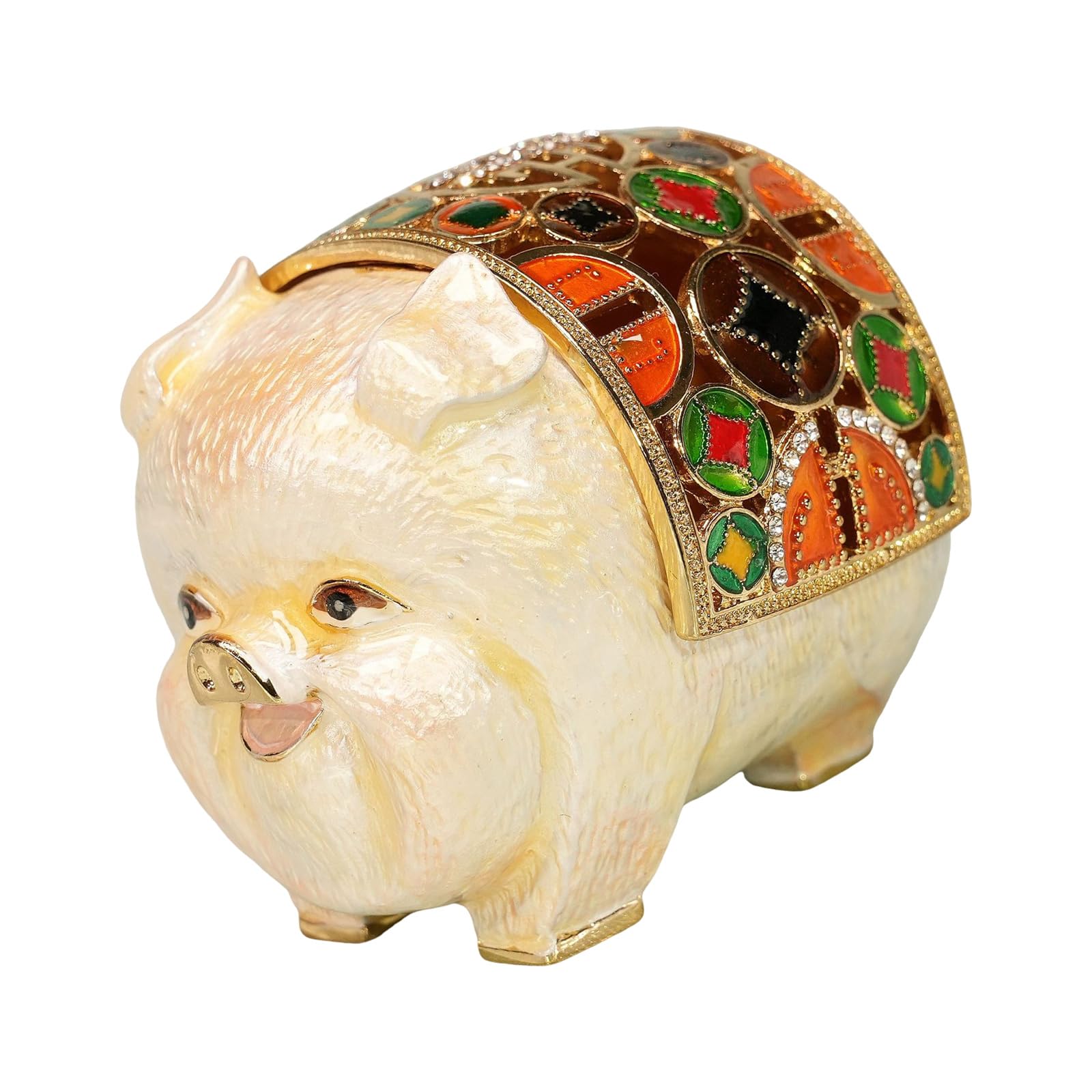 Xjdzineq Delicate Enameled Metal Jewelry Holder Featuring Zodiacs Animal Design for Dresser Alloy Jewelry Case