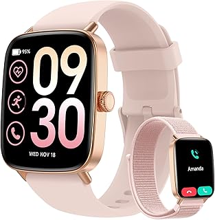 Yoever Women’s Smart Watch, 1.85 Inch Smartwatch Woman with Calls and Whatsapp Notification, SpO2/Heart Rate Monitor/Slee…