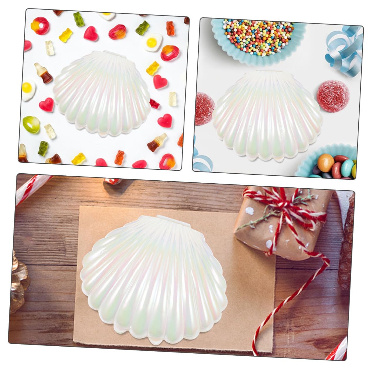 Amosfun 6 Stück Muschelbox aus Pp Weiß Elegante Muschel Aufbewahrung für Schmuck und Kleine Gegenstände für Hochzeit und Partygeschenke Küche, Haushalt & Wohnen
