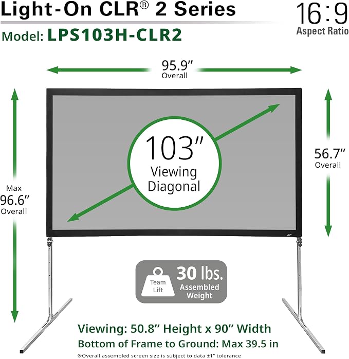 Pantalla portátil Elite Screens 103 pulgadas ALR con soporte miniatura 2