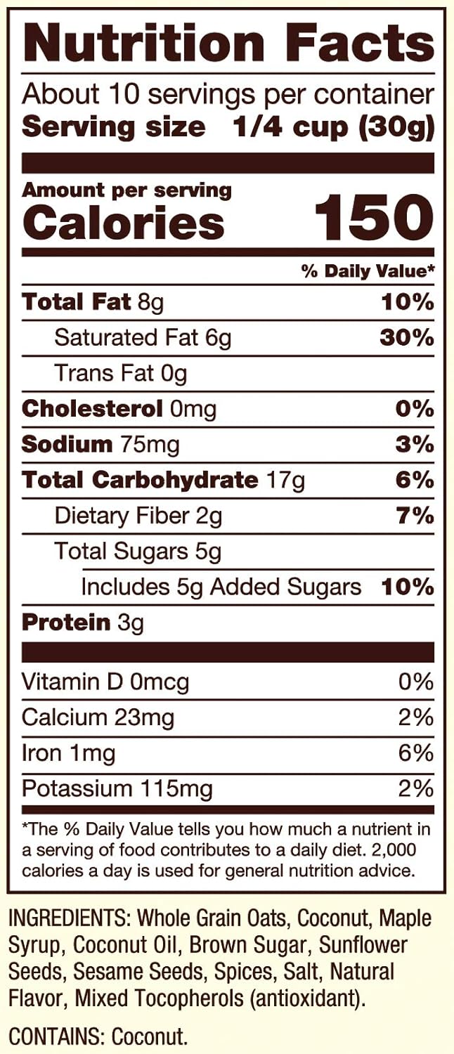 Bob's Red Mill Coconut Spice Granola, 11oz (Pack of 6) - Non GMO, Whole Grain, Kosher