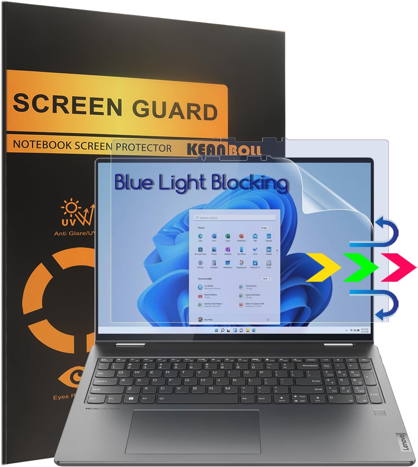 KEANBOLL 2 Pack Designed for 2024 Lenovo Yoga Pro 9i 16" / Lenovo Yoga Pro 9 16" Laptop Screen Protector (16 inch),Blue Light Blocking Anti Glare (Matte) Shield