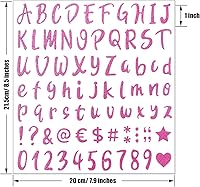 Vista 2 de 810 piezas de 10 hojas de calcomanías autoadhesivas con purpurina, calcomanías de números del alfabeto para buzón, cuaderno, ventana, decoración