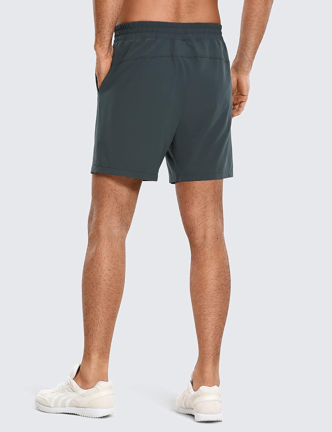 CRZ YOGA Men's 2 in 1 Running Shorts with Liner - 7'' Quick Dry Workout Sports Athletic Shorts with Pockets Melanite X-Large at  Men’s Clothing store