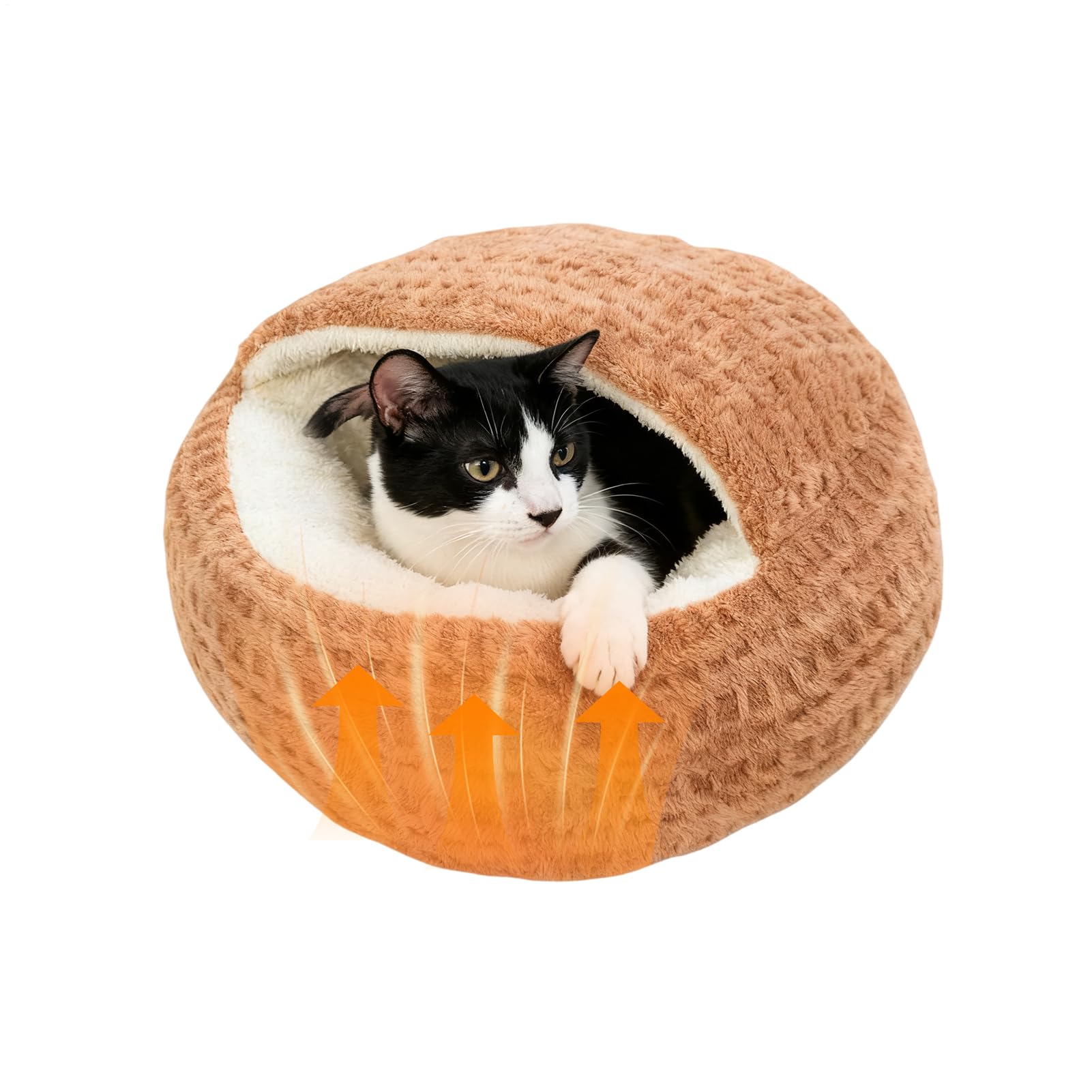 Lit pour chat à capuche et chiot en forme de coquillage clos pour salon