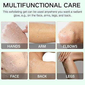 2PCS Herbal Exfoliating Gel, Brightening Peeling Gel for Face & Body, Gentle Face Exfoliator, Deep Cleansing Exfoliating Face Scrub, Moisturizing, Removes Dead Skin, Smooth Skin & Unclog Pores