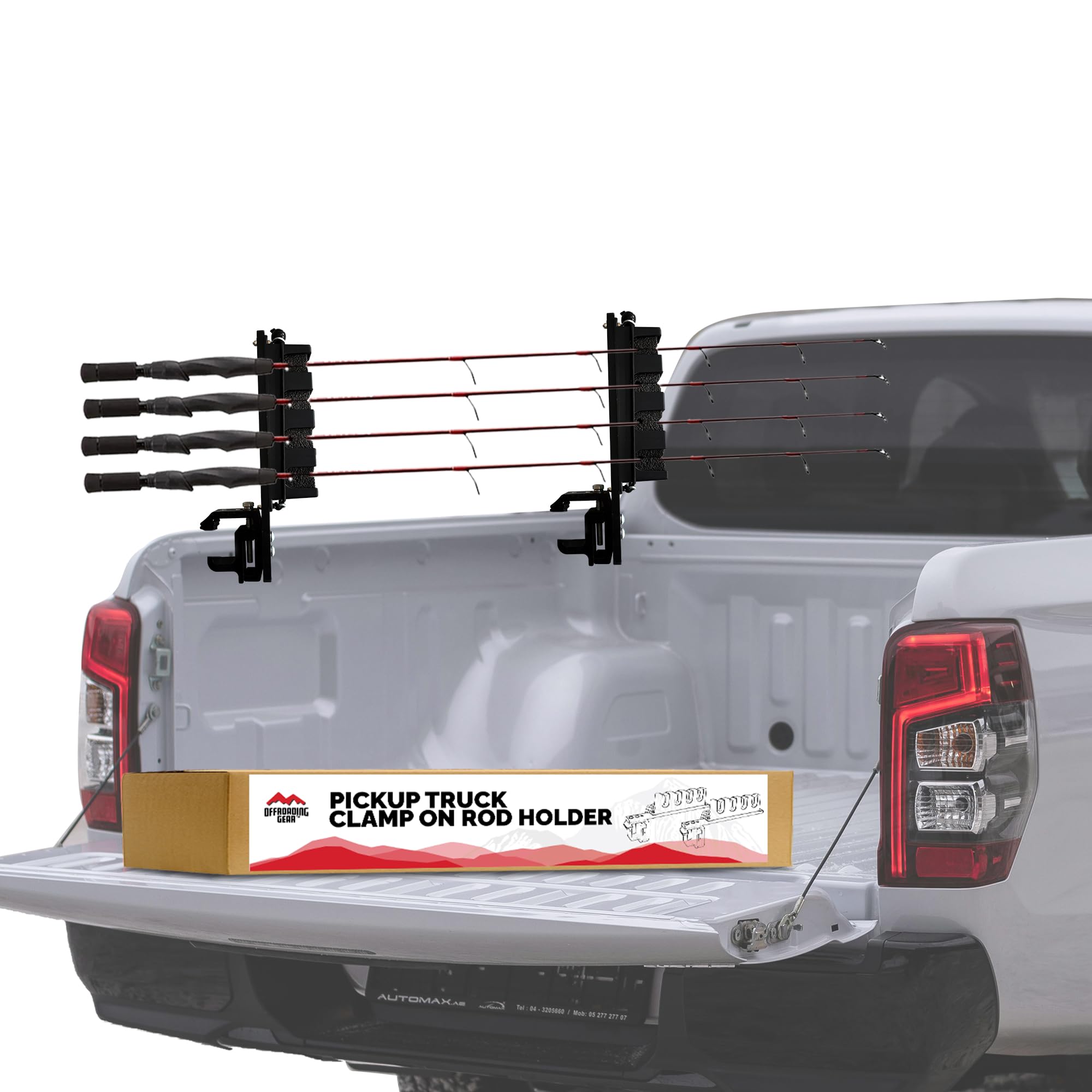 Clamp-on Rod Holders 4-Piece Clamp-On Fishing Rod Holder For Truck Bed - No  Drill Installation For Pickup Trucks Jon Boat Accessories
