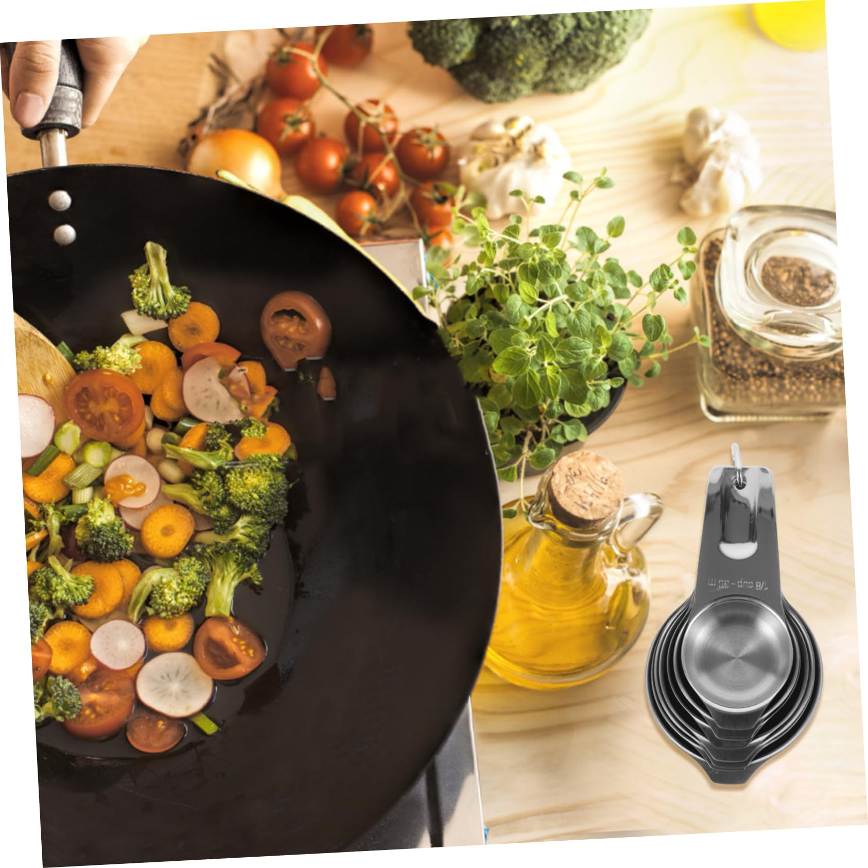 BESTYASH Misurini con Bilancia in Acciaio Inox Misurini Riutilizzabili per Cucina e Cottura al Forno Misurino Impilabile per Misurazioni Accurate