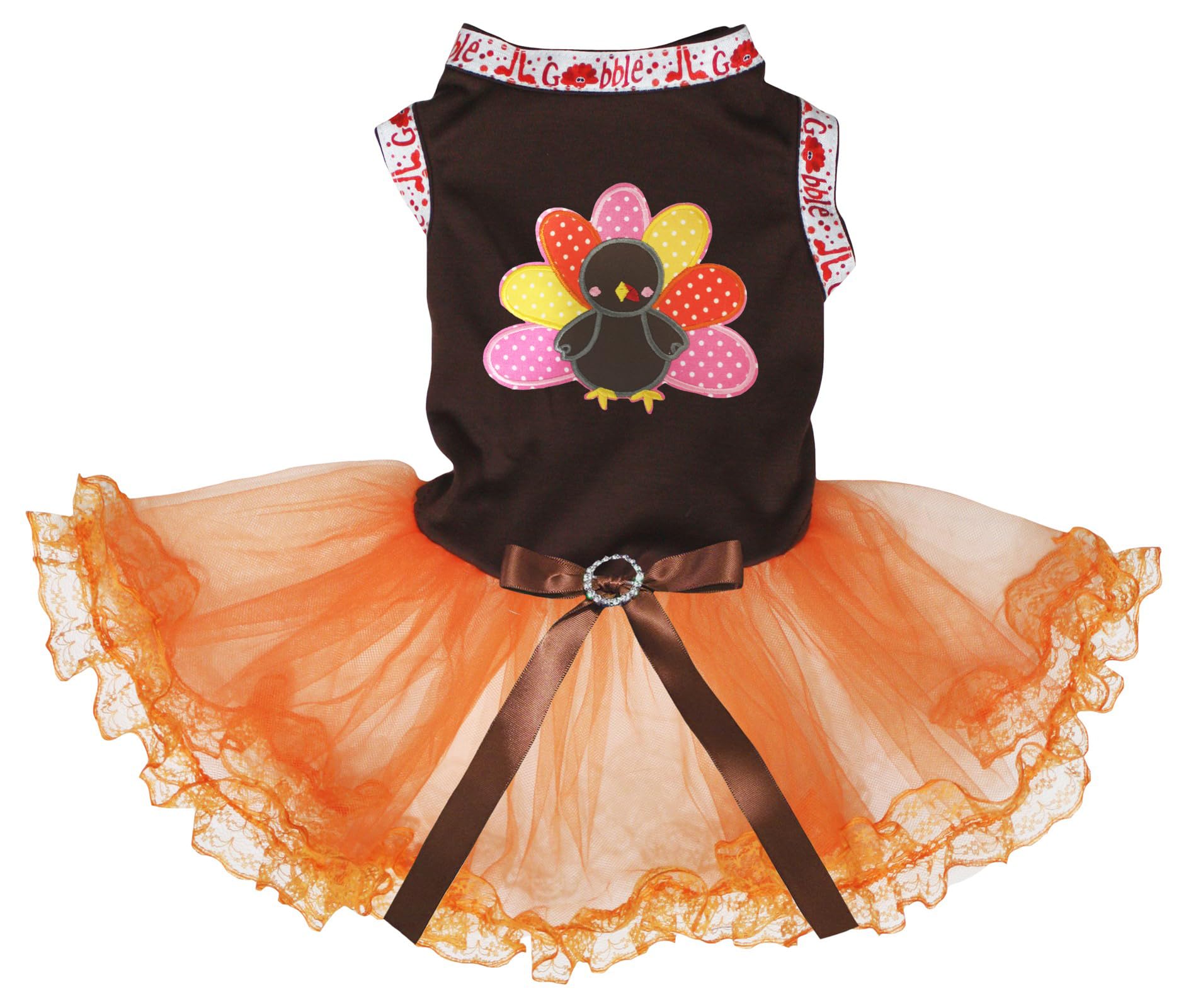 Robe pour chiot marron orange Rainbow Turkey taille M vêtement chien
