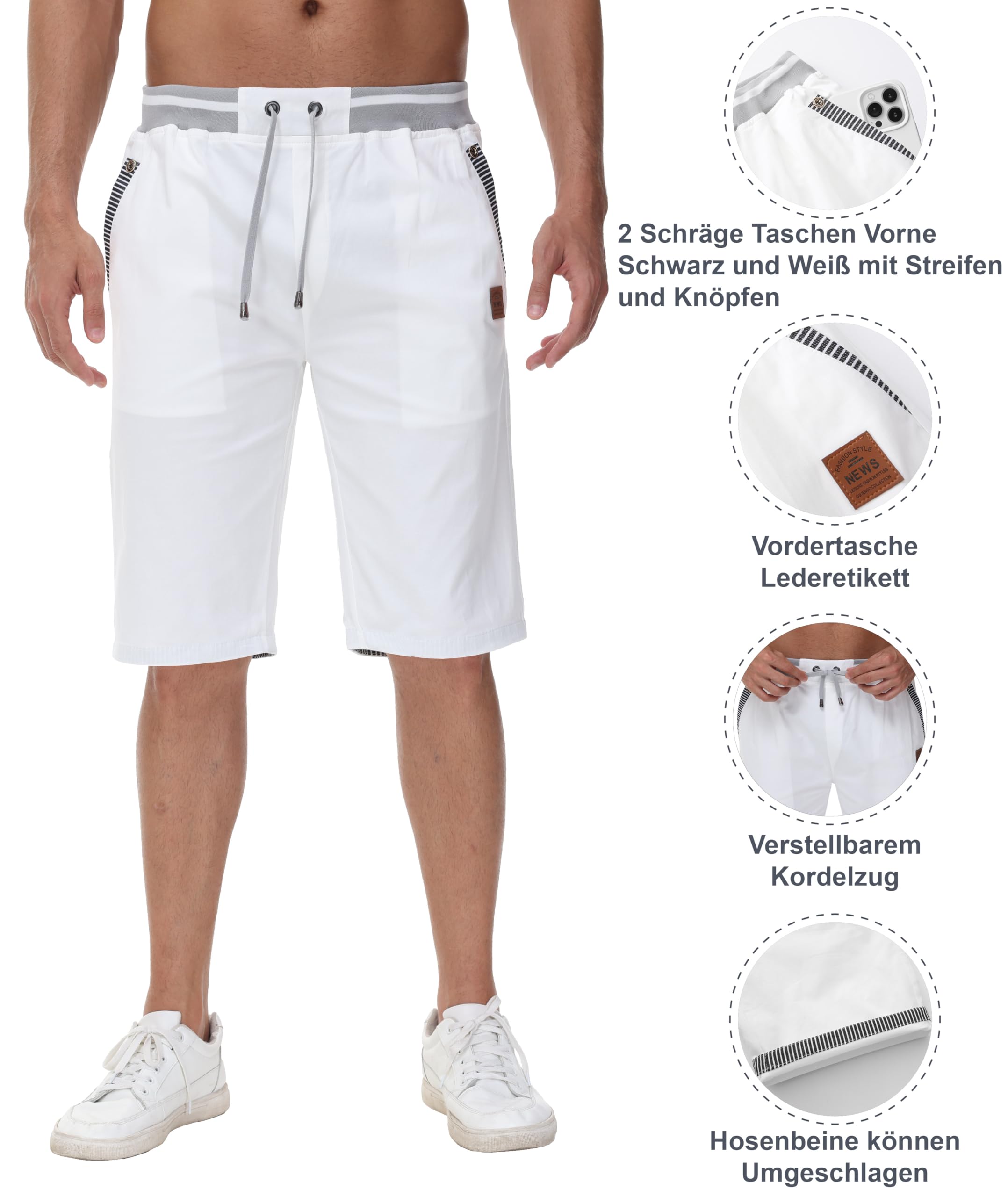 Djtnzdm Bermuda Cargo Estivi Pantaloncini Bermuda Uomo Cotone Lavoro Casual Sportivi Pantaloni Corti Golf Shorts Uomo